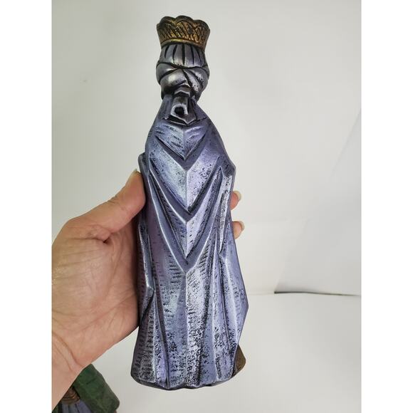 Nativity Three Wise Men Candle Stick Holder Composite Mid Century - Picture 12 of 13